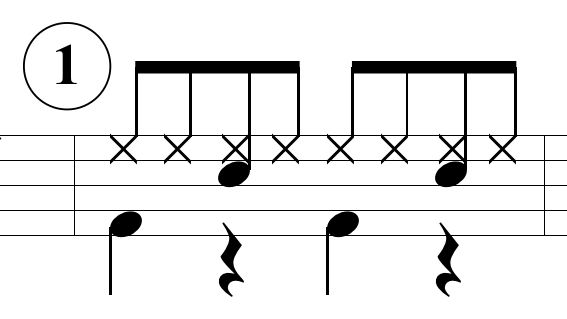ベースドラムのパターン1