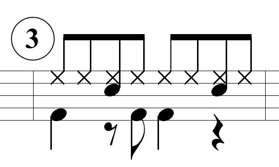 ベースドラムのパターン3