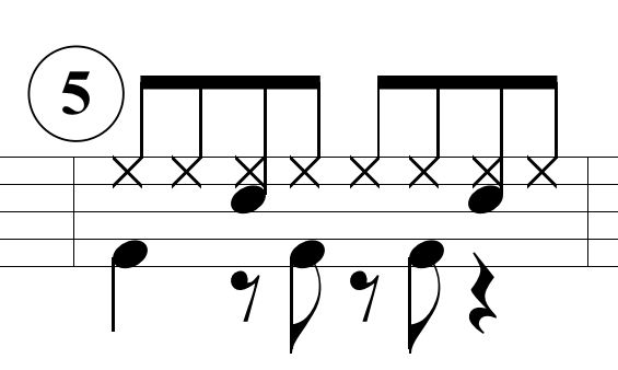 ベースドラムのパターン5