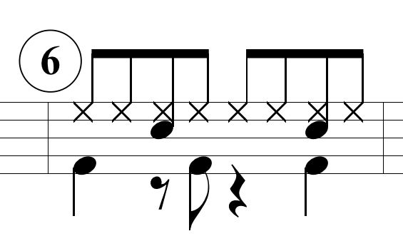ベースドラムのパターン6