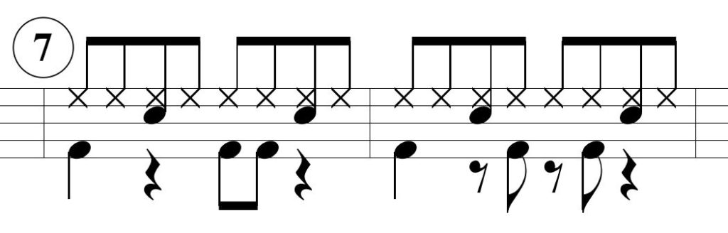 ベースドラムのパターン7