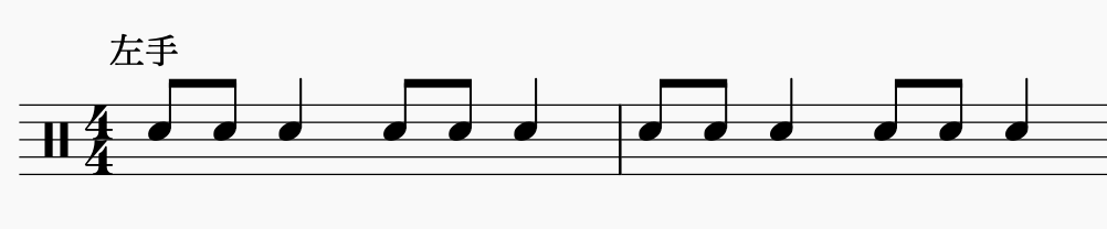 ドラム左右の独立、左手でパターン2